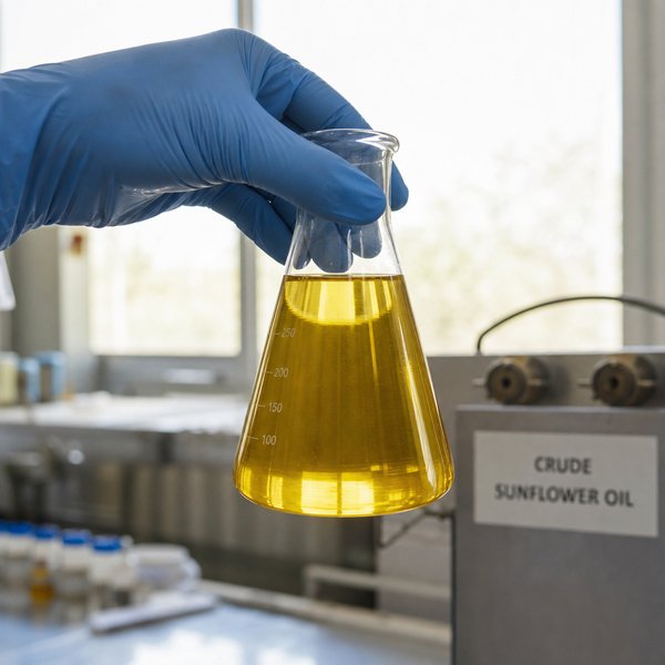 Crude sunflower oil sample — laboratory inspection